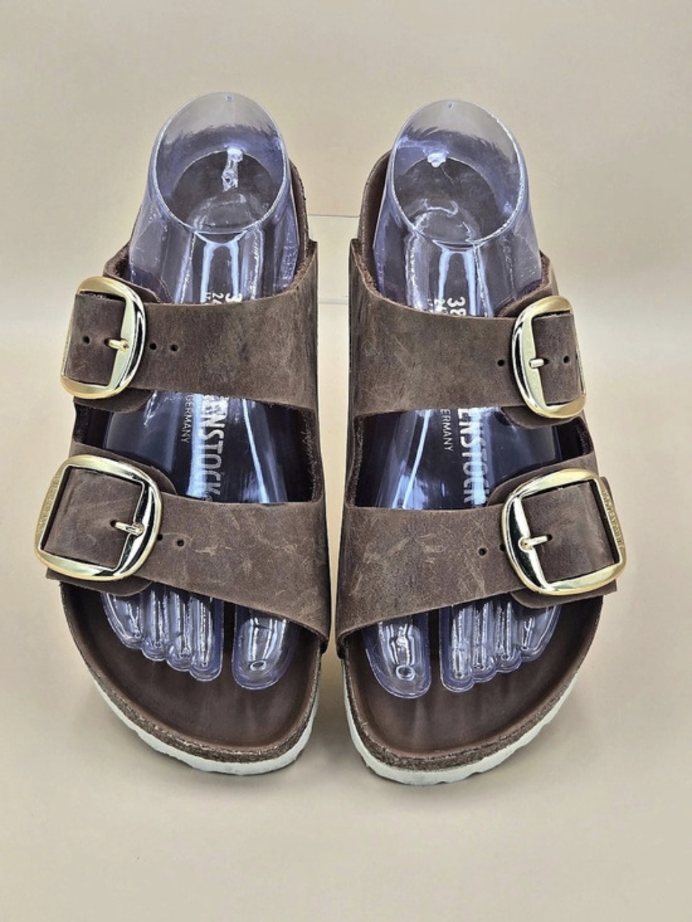 Birkenstock Arizona Big Buckle Cognac Oiled Leather Sandals Brown EU 38 US 7